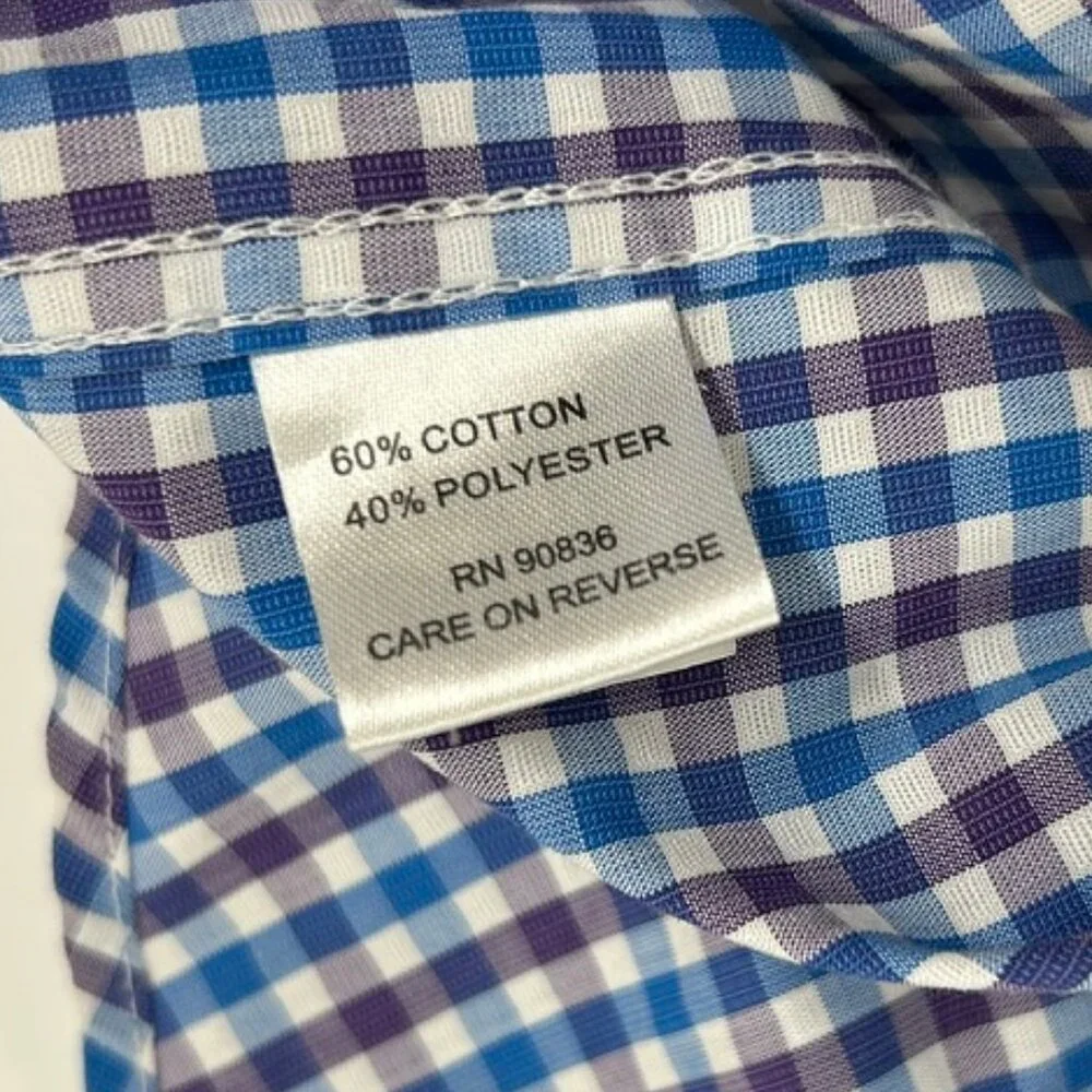 Coastal Provisions‎ Company Blue Gingham Button Down Shirt Men’s Classic Preppy